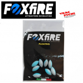 Sachet 10 perles ovales flottantes 6.5mm foxfire