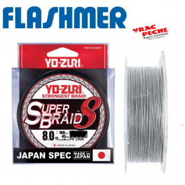 Tresse Superbraid 150m Yo zuri grise flashmer