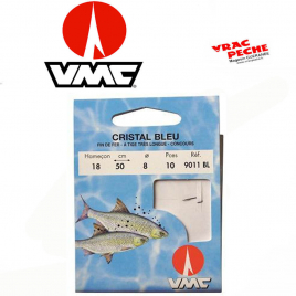 Carnet 10 hameçons cristal bleu vmc