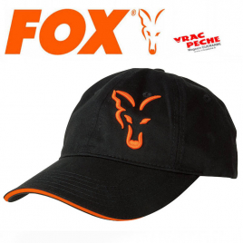 bonnet Orange et noir avec pompon fox