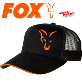 casquette noir logo orange fox