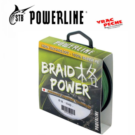 Tresse Braid power VERTE 130 m powerline