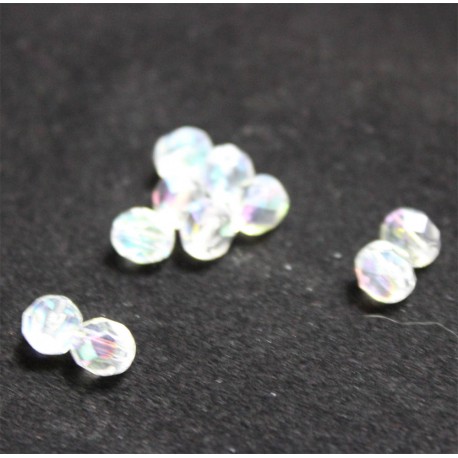 perle en verre toupie 4 mm translucide