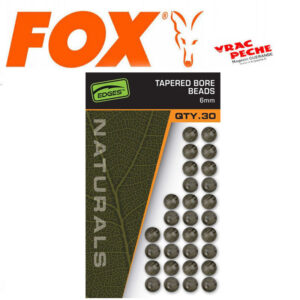 Naturals tapered bore beads 6 mm fox