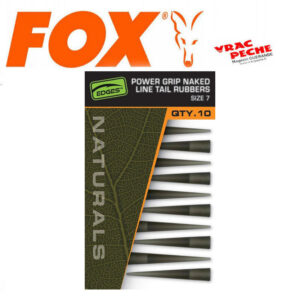 Naturals power grip naked line tail rubbers size 7 fox
