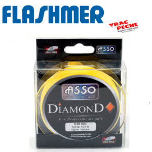 Nylon DIAMONDS carré jaune 150 m ASSO