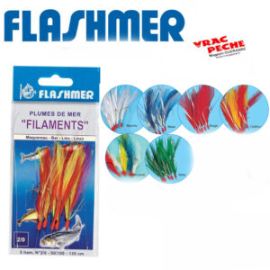 bas de ligne mitraillette plumes filaments flashmer