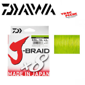 Tresse Daiwa J-Braid x8 Chartreuse 150m