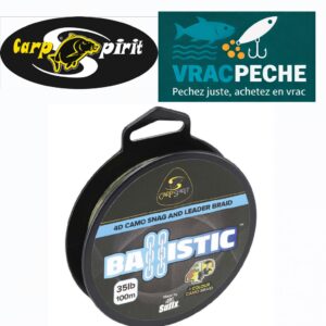 bobine 100 M BALLISTIC 25 LB  4D CAMO SNAG AND LEADER BRAID carpspirit