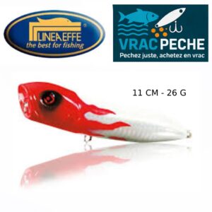 LEURRE POPPER SURFACE NOMURA ONDA BLANC TETE ROUGE 11 CM 26G