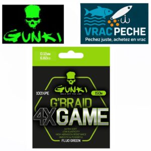Tresse G'BRAID 4X GAME FLUO GREEN GUNKI
