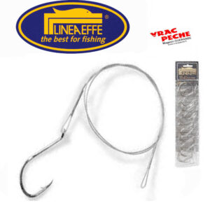 pochette de 10 bas de ligne acier monté sur hamecon simple  lineaeffe