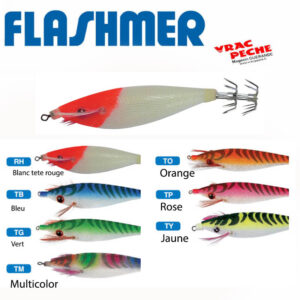 Turlutte calmarette petit panier 9 cm flashmer
