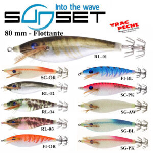 Leurre a seiche sunsquid big mamma flottante 80 mm sunset