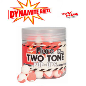 Pop up 15 mm fluro two tone strawberry coco dynamitbait